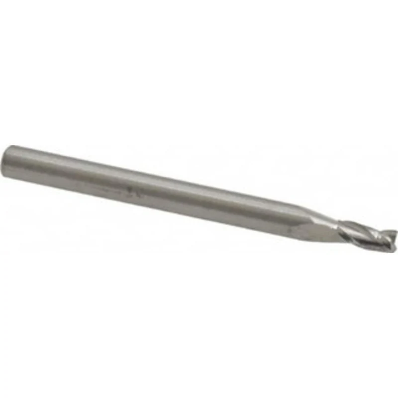 RobbJack 3/32, 3/16 LOC, 1/8 Shank Diam, 1-1/2 OAL, 3 Flute, Solid Carbide Square End Mill Single End, Uncoated, Spir...